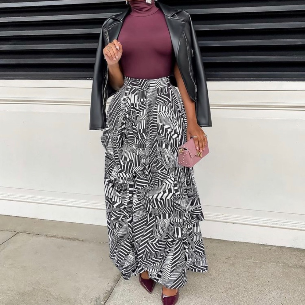 Black and White Maxi Skirt